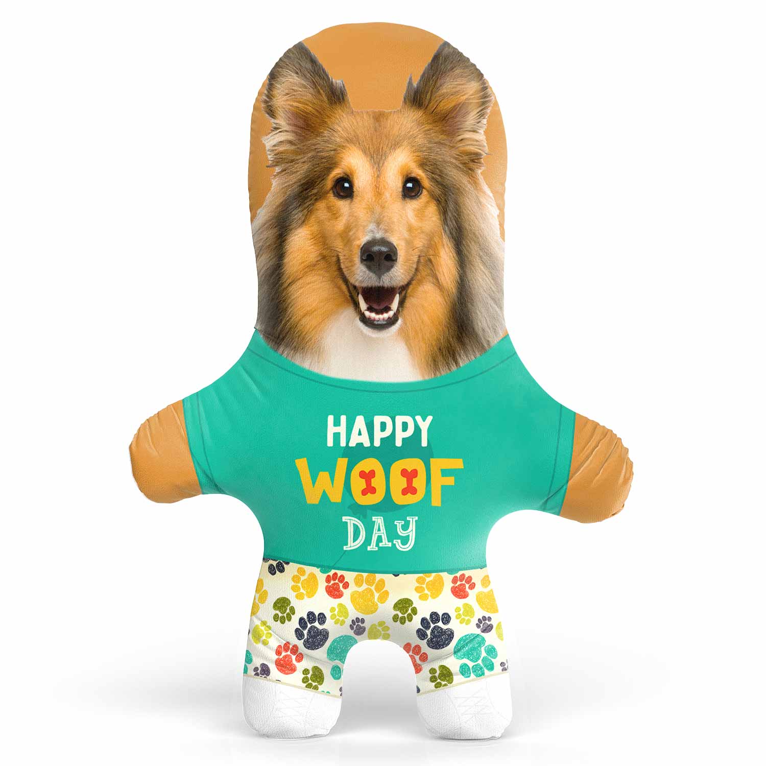 Happy Woof-Day Face Pillow