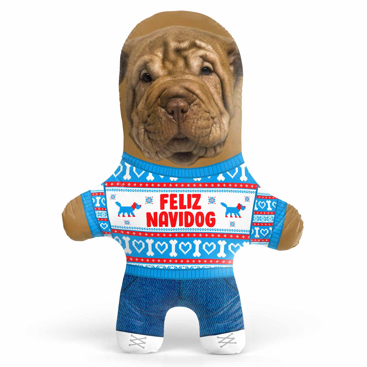 Feliz Navidog Face Pillow