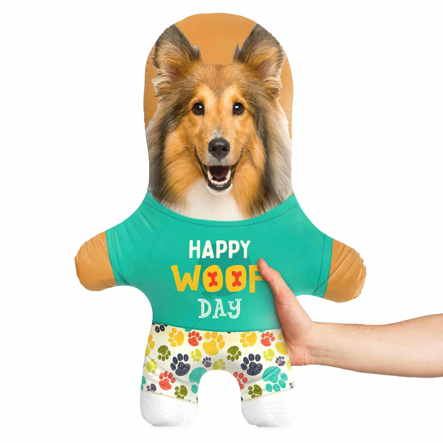 Happy Woof-Day Face Pillow