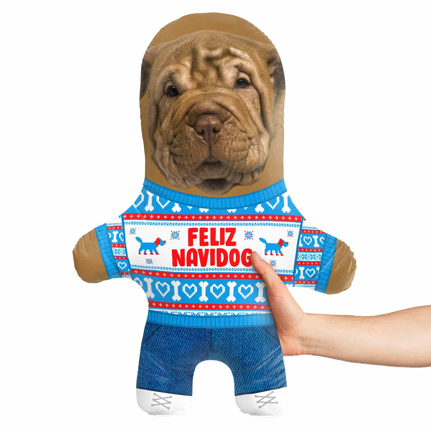 Feliz Navidog Face Pillow